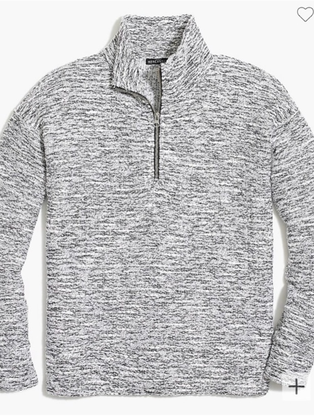 J.Crew Mercantile Gray Marled Quarter-Zip Sweater